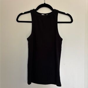 Agolde Black Ribbed Tank Top